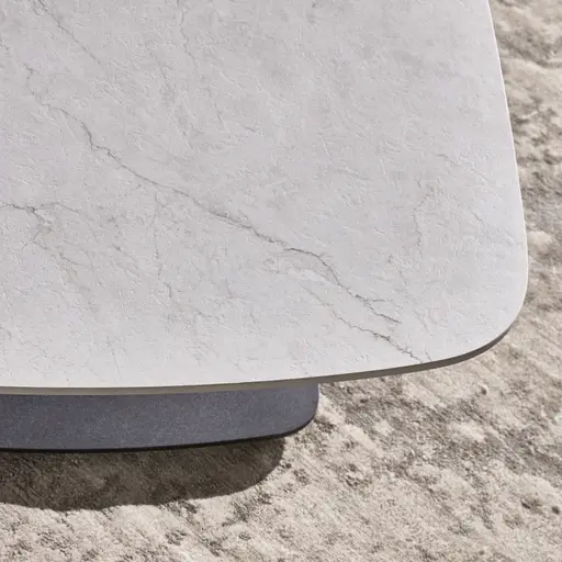 Couchtisch Camas - LBH ca. 100x65x42 cm, Keramik, Creme