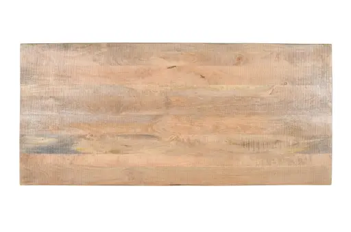 Esstisch - LB ca. 180x90 cm, Mango massiv, Baumkante, Schwarz