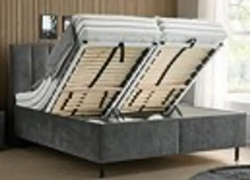 Polsterbett - Liegefläche ca. 180x200 cm, Stoff, Anthrazit