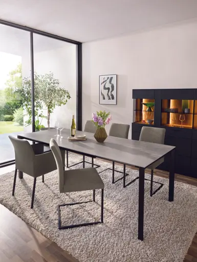 Esstisch Cambre - LB ca. 160x90 cm, Keramik, Grau