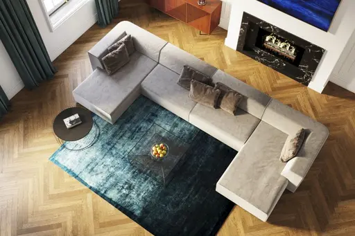 Couchtisch- LB ca. 80x80 cm, Stahl pulverbeschichtet, Glas, Schwarz