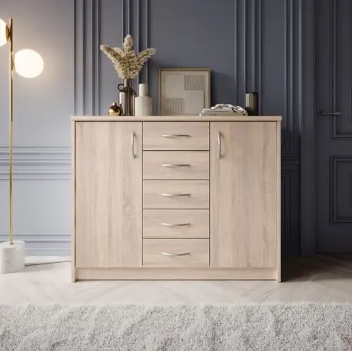 Kommode - B ca. 109 cm, Sonoma Eiche Nachbildung