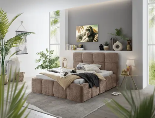 Bettgestell SANDRIN R- Liegefläche ca. 160x200 cm, Stoff, Rose