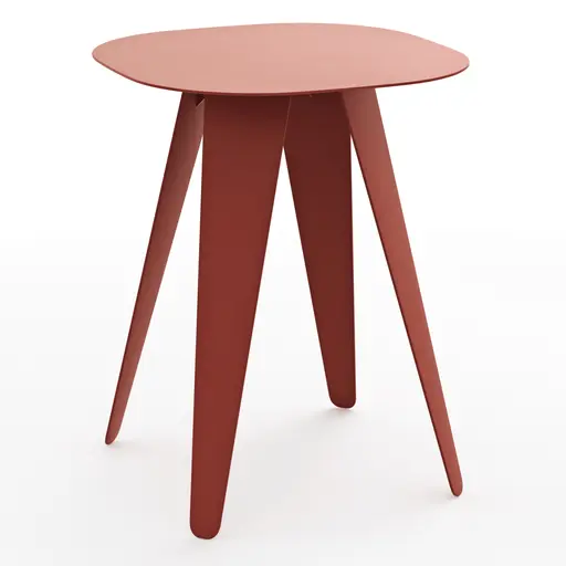 Beistelltisch Signe - BHT ca. 40x50x40 cm, Lack, Oxidrot