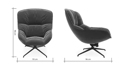 Sessel Unn - Stoff, Indigo