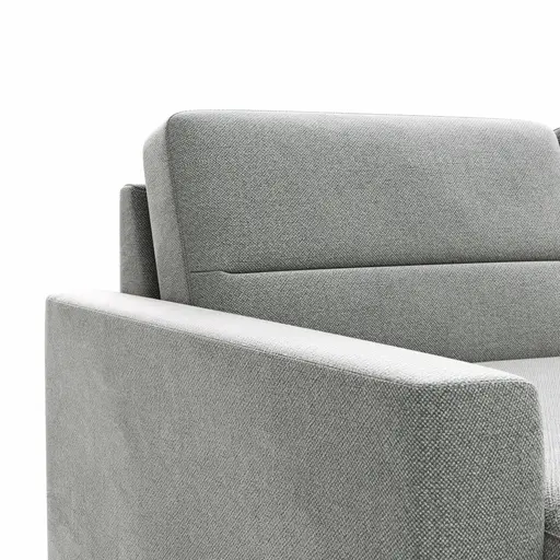 Wohnlandschaft Merlos H - Longchair links und 2,5-Sitzer mit Ecke rechts inkl. Relaxfunktion (motorisch), Stoff, Grau