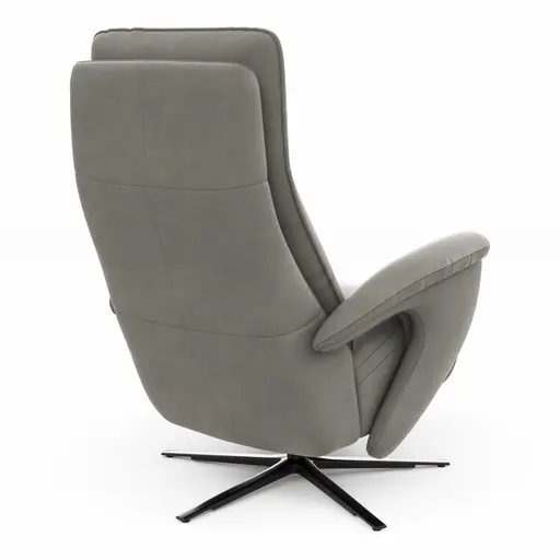 Sessel Tulsa Relax - Größe L, inkl. Kopf-/Fußteil/Rückenlehne verstellbar, Leder, Graubeige