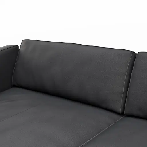 Sofa Aprino 3 - 4-Sitzer XXL, Dickleder, schwarz, Armlehne Kissen