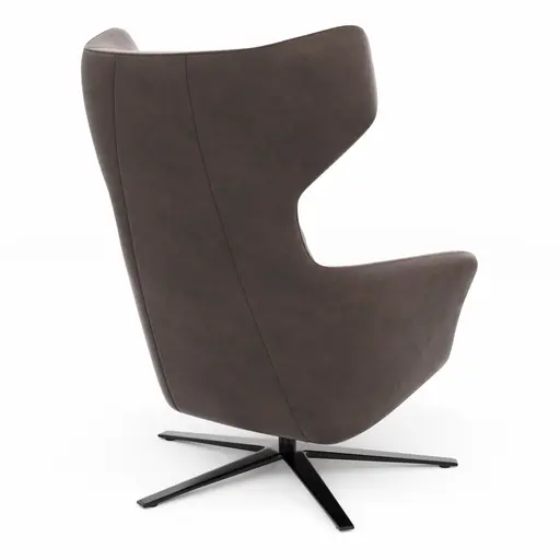 Drehsessel Houston Relax - Größe M, inkl. Relaxfunktion + Gasdruckfeder, Leder, Dunkelbraun