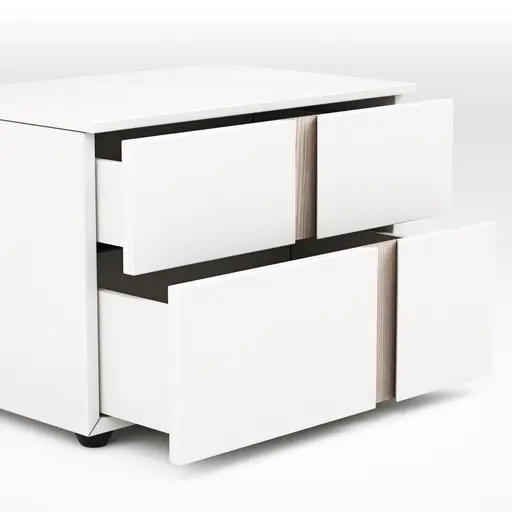 Nachttisch Loretto - Lack matt, Weiß