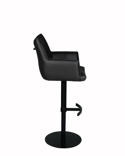 Barhocker MAKANA - drehbar, höhenverstellbar, Stoff, Schwarz