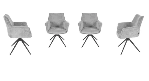 Armlehnstuhl MAIKE - drehbar, Stoff, Hellgrau