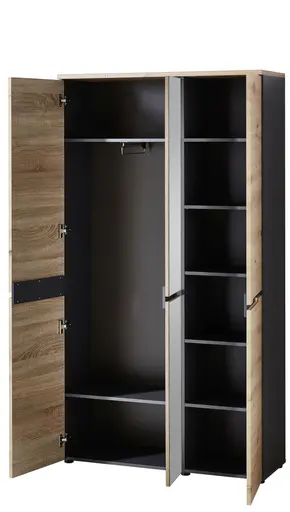 Garderobenschrank - Eiche Dekor, Graphit