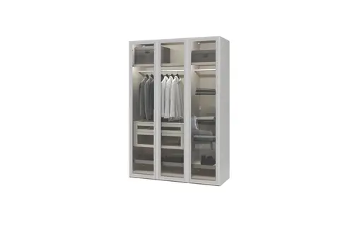 Drehtürenschrank JOIN IT- B ca. 152 cm, Weiss, Glas
