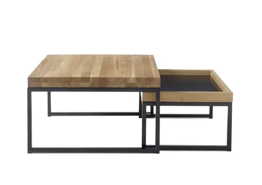 Couchtisch - 2-er Set, Asteiche massiv