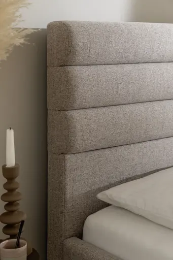 Polsterbett - Liegefläche ca. 180x200 cm, Stoff, beige