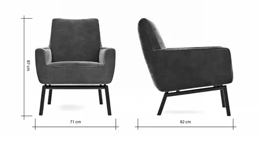 Sessel Matina - Größe L, Velour, Mauve