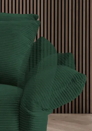 Ecksofa -2-Sitzer mit Longchair rechts, Armlehne verstellbar, Stoff, Moosgrün