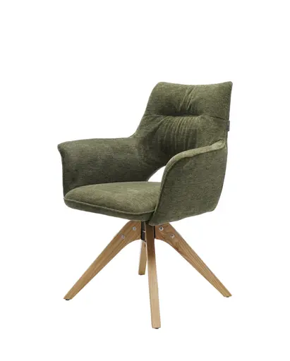 Armlehnstuhl MARYLA - drehbar, Stoff, Grün
