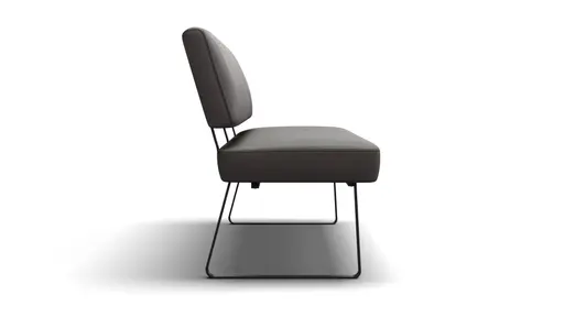 Polsterbank Carmelo - Breite ca. 203 cm, Leder, Steingrau