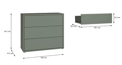 Kommode FAID- B ca. 95 cm, Salbei