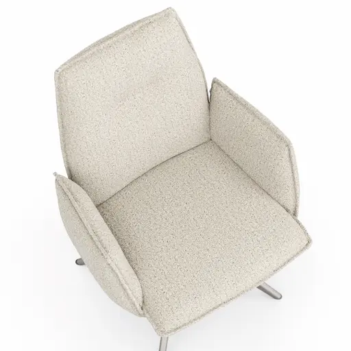 Armlehnstuhl Dinner - drehbar, Stoff, Champagner