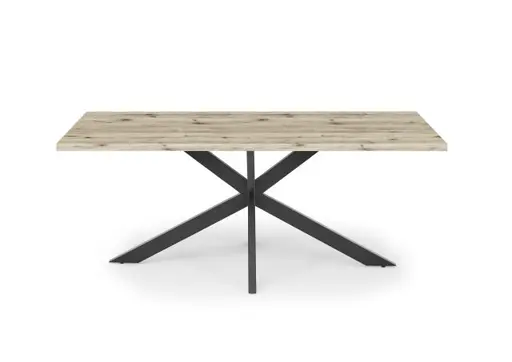 Esstisch - LB ca. 200x100 cm, Sandeiche, Schwarz