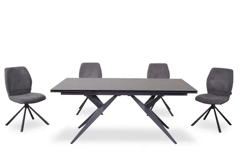 Stuhl MANOA - drehbar, Stoff, Dunkelgrau