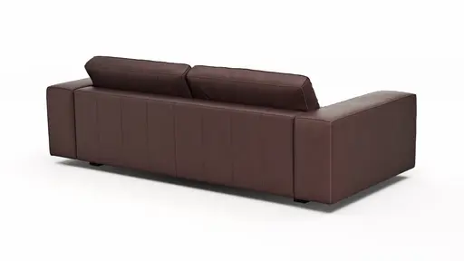 Sofa Aprino 1 - 3,5-Sitzer L, Dickleder, Dunkelbraun, Armlehne Block breit