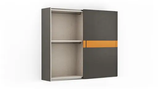 Schiebetürenschrank Loretto - B ca. 280 cm, Lack matt, Dunkelgrau