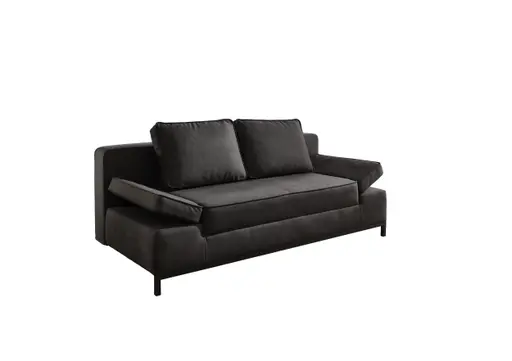 Schlafsofa- 2 Sitzer, Inkl. Bettkasten, Stoff, Anthrazit