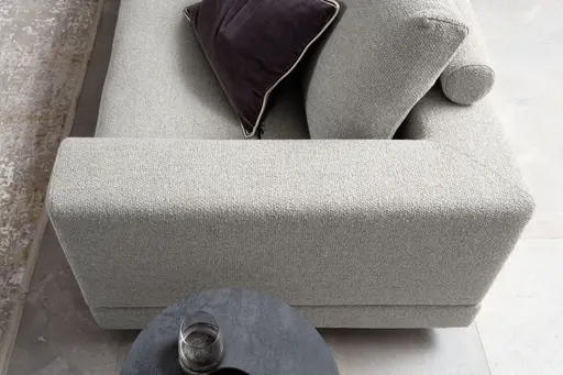 Ecksofa Cuneo - Longchair links, 2,5-Sitzer, Ecke rechts, Stoff, Hellgrau