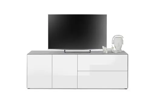 Lowboard - B ca. 181 cm, Weiß, Keramikoptik