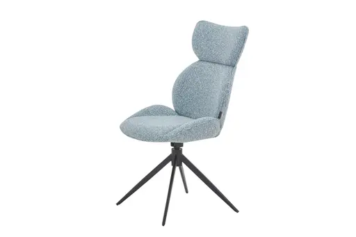 Stuhl MIRNA - drehbar, Stoff, Blau
