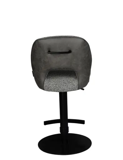 Barhocker MAILE - drehbar, höhenverstellbar, Stoff, Grau, Anthrazit