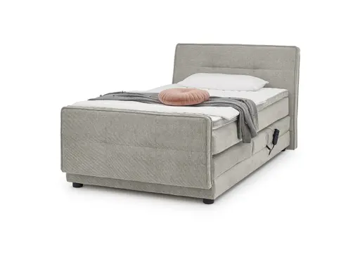 Boxspringbett- Liegefläche ca. 120x200 cm, Stoff, Hellbraun