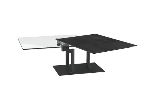 Couchtisch - Platten drehbar, LBH ca. 90/150 x60 cm, Keramik, Titan