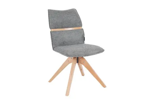 Stuhl MAROU - drehbar, Stoff, Graublau