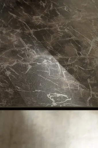 Esstisch 3400 - LB ca. 220x100 cm, ausziehbar, Keramik schwarz, Nussbaum