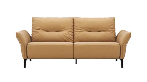 Sofa Bahia - 2-Sitzer inkl. Armlehne verstellbar, Leder, Kurkuma