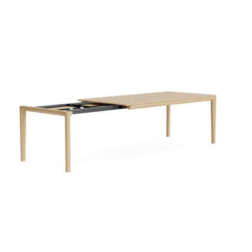 Esstisch Arialto - LB ca. 220x100 cm, ausziehbar, Asteiche massiv, Milk