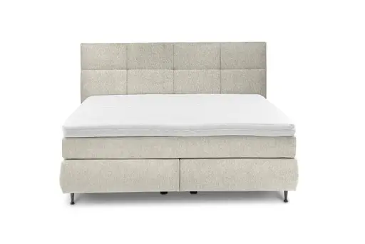  Boxspringbett ALICA- Liegefläche ca. 180x200 cm, Stoff, Graubeige