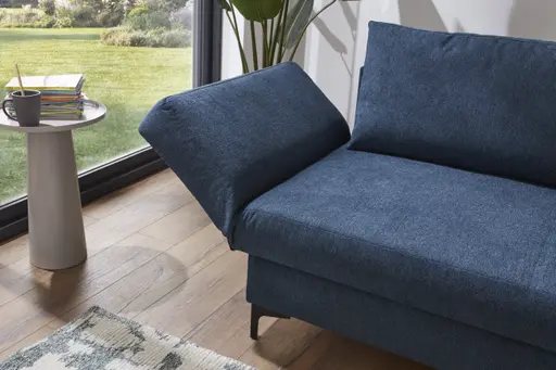 Schlafsofa Verano - Ausrichtung links inkl. Schlaffunktion und Bettkasten, Stoff, Petrol