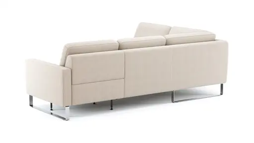 Ecksofa Anna - Ecke links mit 2,5-Sitzer inkl. Relaxfunktion (motorisch), Stoff, Beige