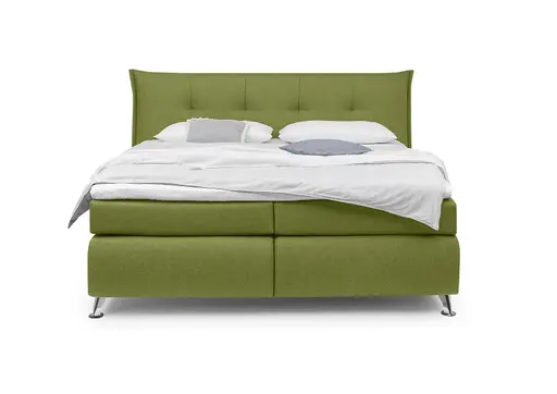 Boxspringbett HAROA- Liegefläche ca. 180x200 cm, Stoff, Grün, Bonell, Inkl. Topper
