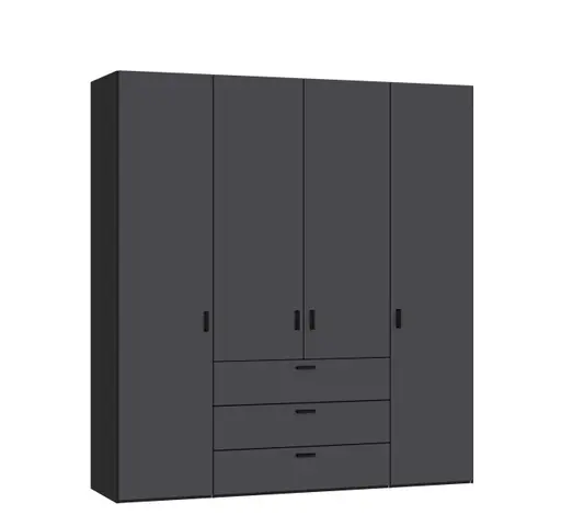 Drehtürenschrank JOIN IT- B ca. 202 cm, Schwarz, Anthrazit