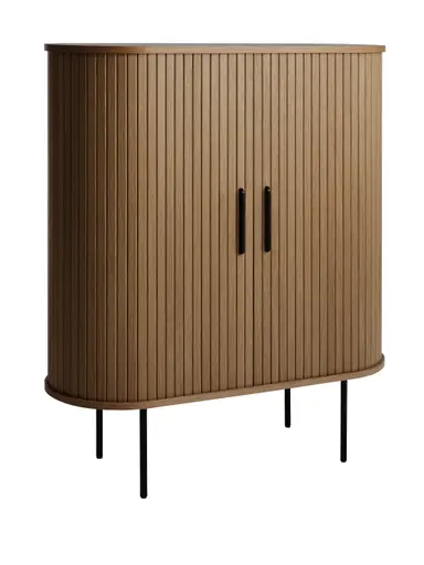 Highboard - B ca. 100 cm, Eiche Furnier, Smoked