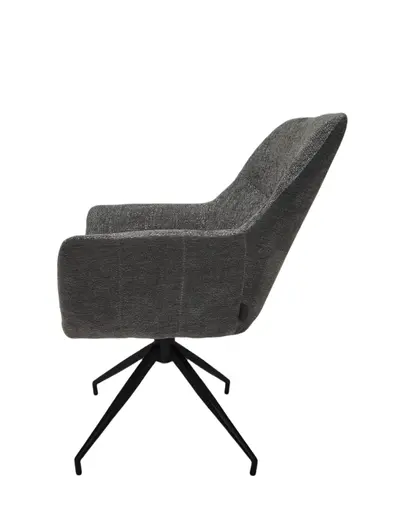 Armlehnstuhl MARYBEL - drehbar, Stoff, Grau