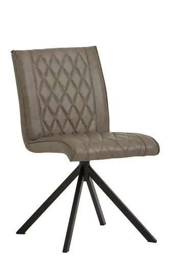 Stuhl Cambridge - drehbar, Leder, Taupe