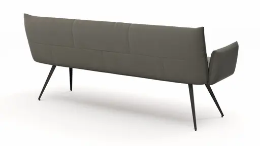 Bank Coscino - 3,5-Sitzer, inklusive Armlehnen, Leder, Schlamm